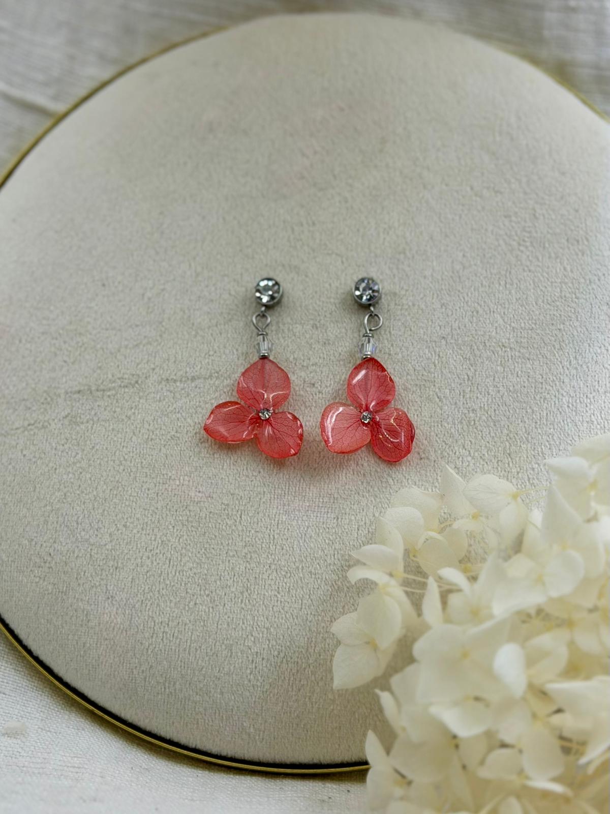 Brinco Orgânico - Hortênsia Vermelha