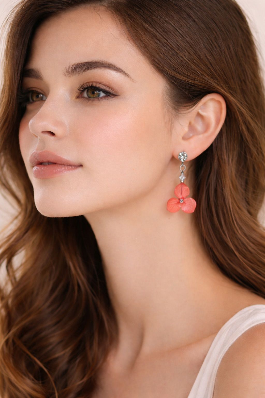 Brinco Orgânico - Hortênsia Vermelha